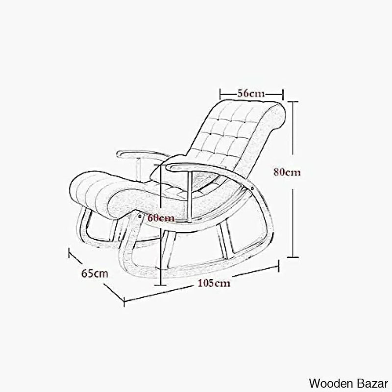 Teak Wood Traditional Comfortable and Simple Designed Rocking Chair