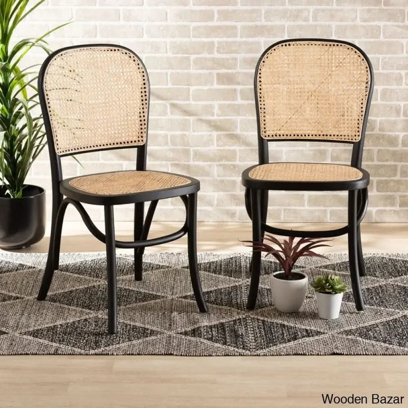 Telles Slat Back Side Chair in Black (Set of 2)
