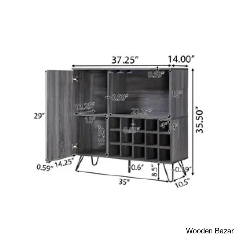 Turnbridge 37.25'' Bar Cabinet premium Design