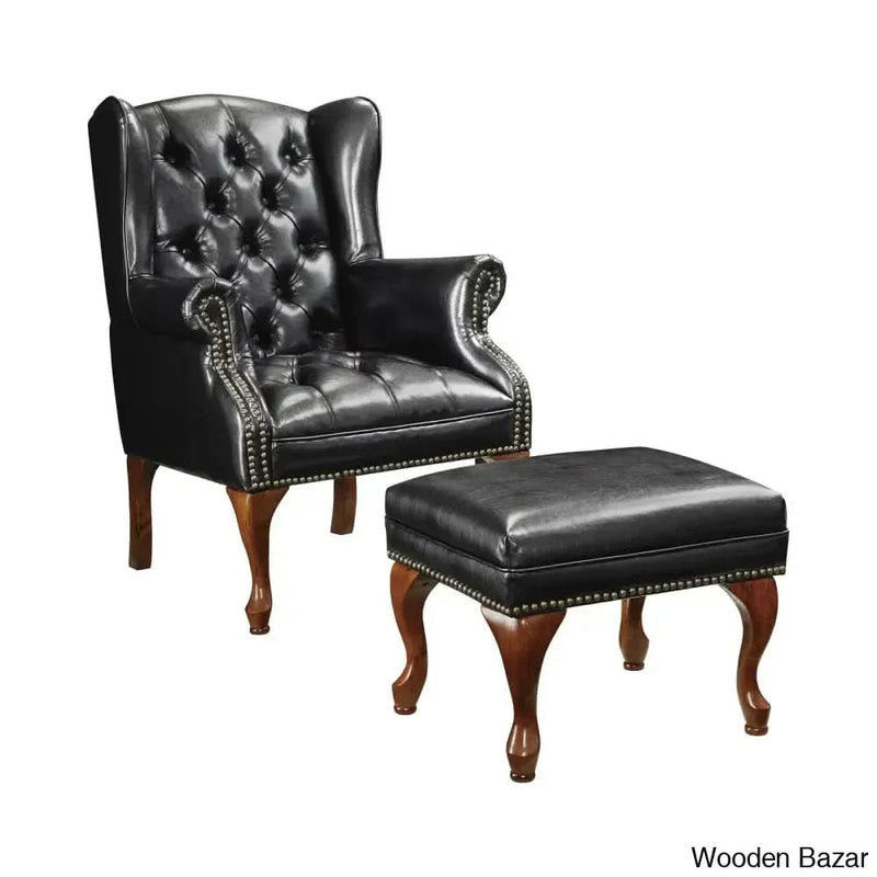 Upholstered chesterfield Wingback Chair - Craft Decor