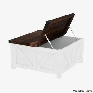 Vardello Modern Coffee And Center Table - Craft Decor Brown Top/White Base