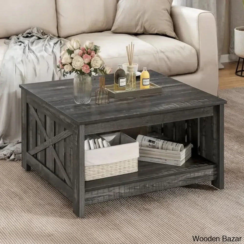 Veselyc Farm House 4 Legs Coffee and center Table with Storage