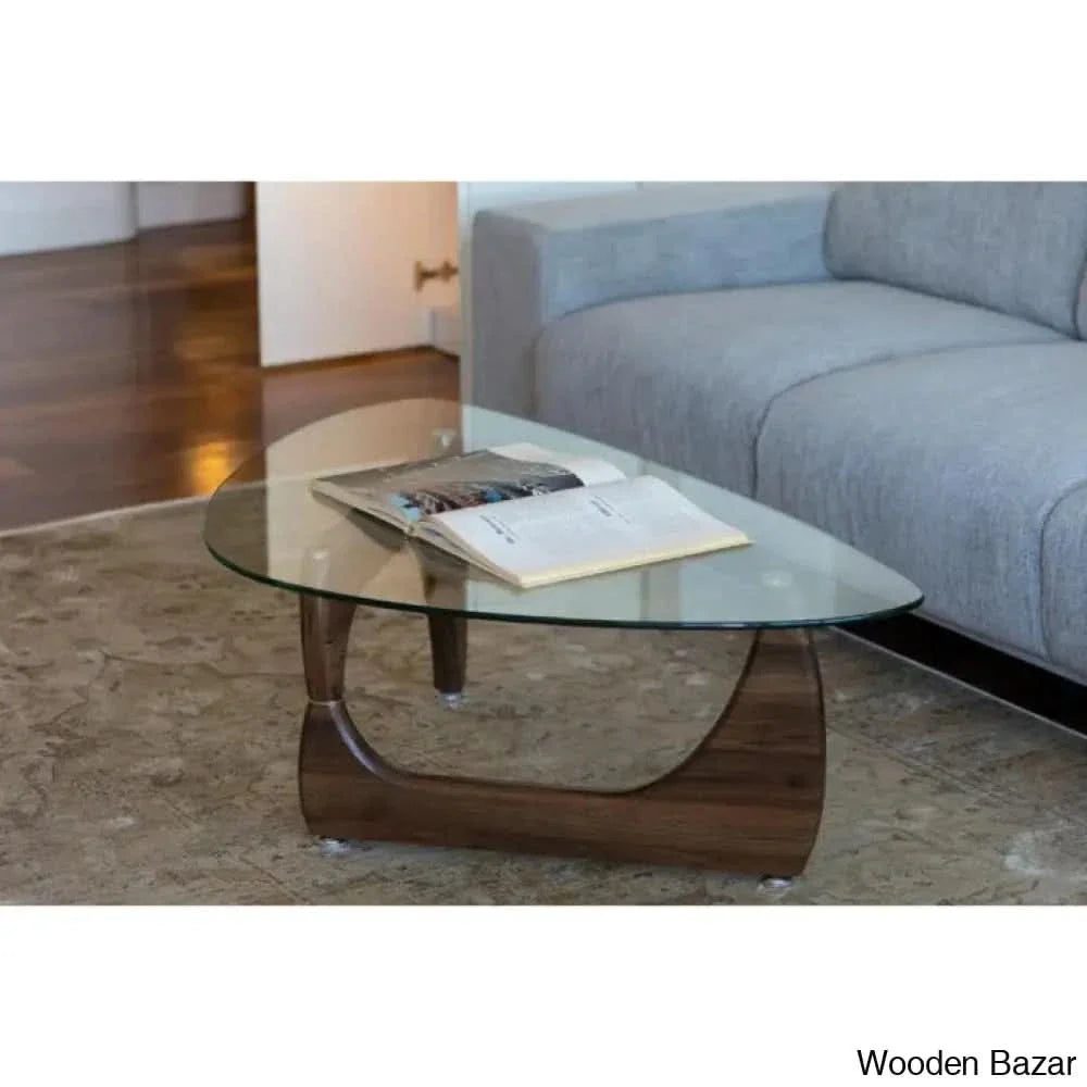 Weathere Abstracto Coffee And Center Table Walnut