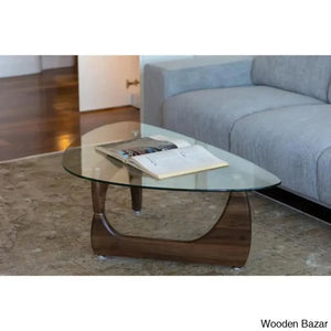Weathere Abstracto Coffee And Center Table Walnut