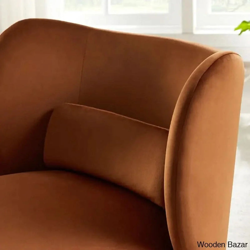 Wide Genuine Velvet armless accent chair