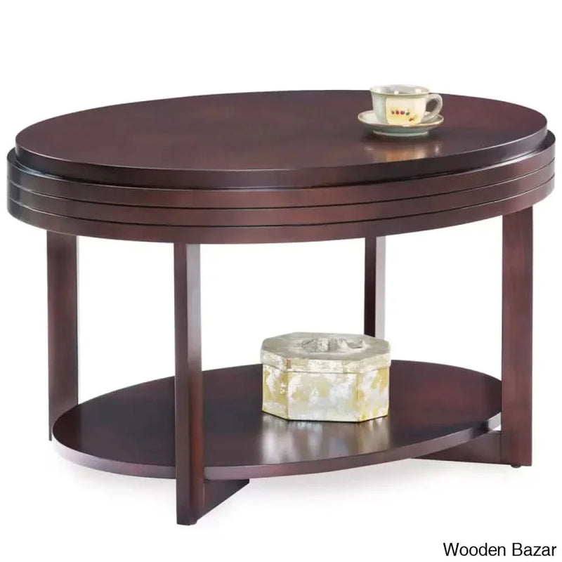 Wilfredo Favorite Finds Solid Wood Oval Apartment Coffee and Center Table