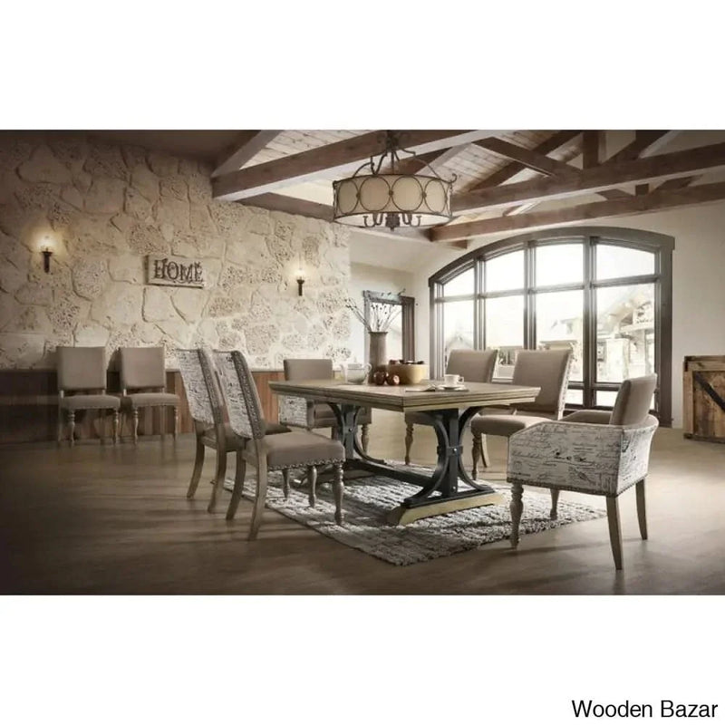 Wooden 6 seater Dining Table Set Affordable Price Design