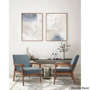 This Set of 2 Chairs is made of original teak wood, with a retro look that creates mid-century style, combined with advanced comfortable cushions to provide all-around back support.