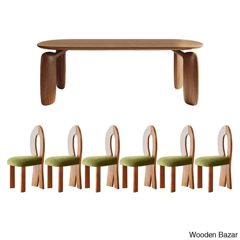 Craft Decor 7 Piece Solid Wood Dining Set