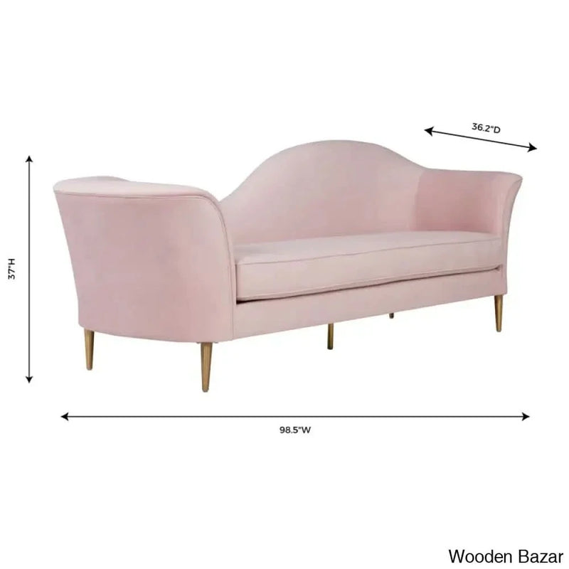 Wooden Bazar 98.5'' Velvet Flared Arm Sofa