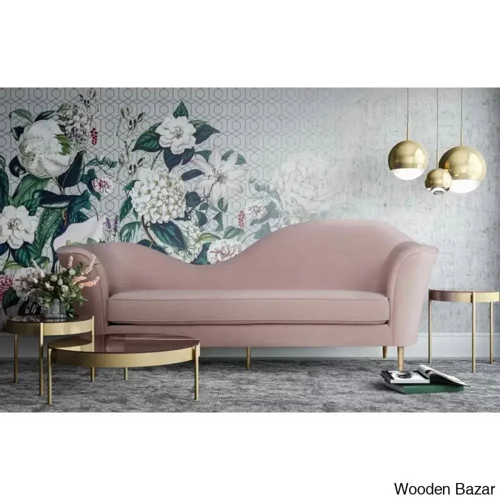 Wooden Bazar 98.5'' Velvet Flared Arm Sofa