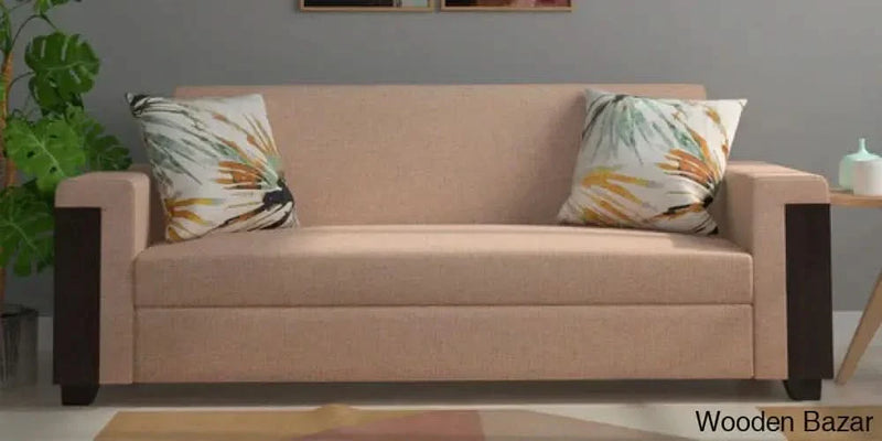 Wooden Bazar Adelle 3 Seater Sofa In Beige Colour