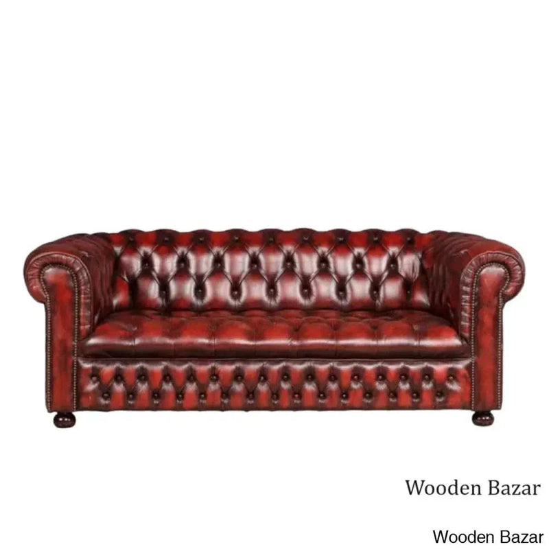 Wooden Bazar Handmade 3 seater Leather Sofa