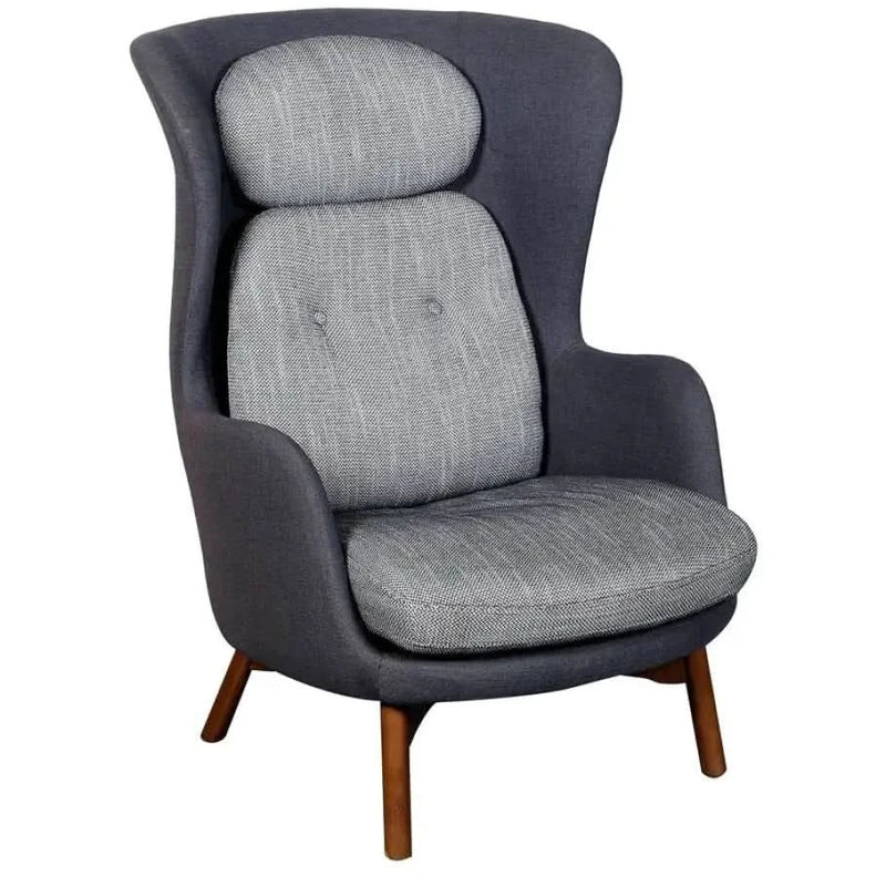Craft Decor Modern Wing Chair in Black & Grey