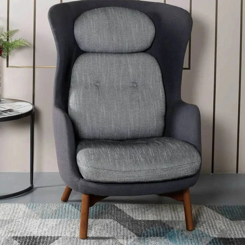 Craft Decor Modern Wing Chair in Black & Grey
