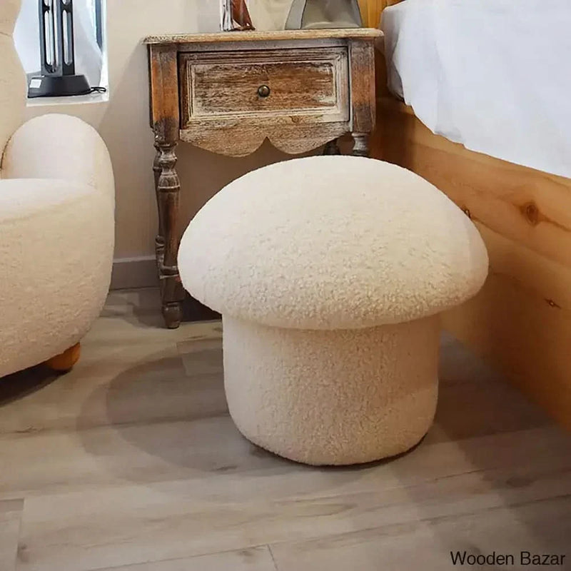 Craft Decor Mushroom Ottoman Stool Upholstered Cute Stool