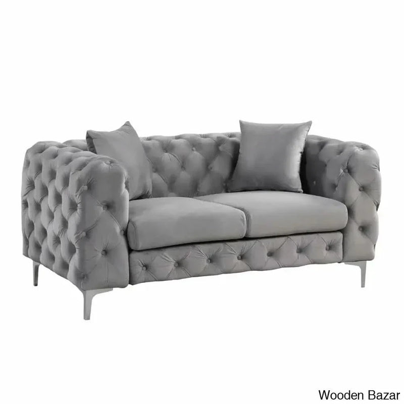 Craft Decor Parrett 62'' Velvet Tuxedo Arm Loveseat