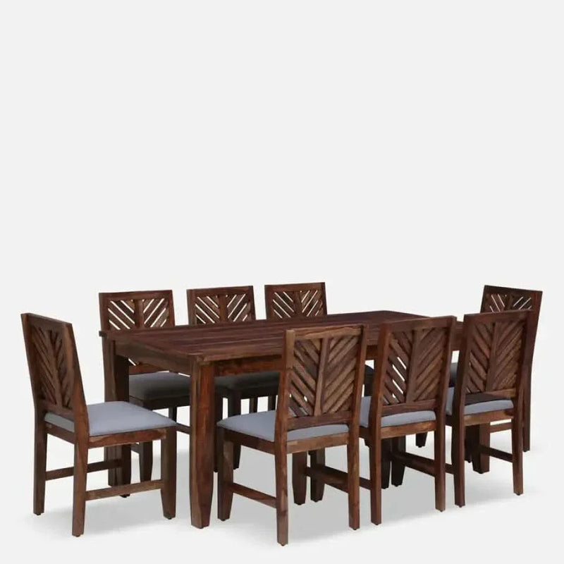 Craft Decor Ritz Solid Wood 8 Seater Dining Set in Rustic Teak Finish