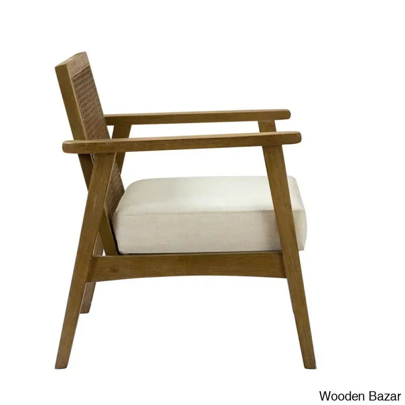 Jemiee Upholstered Rattan Armchair - Craft Decor