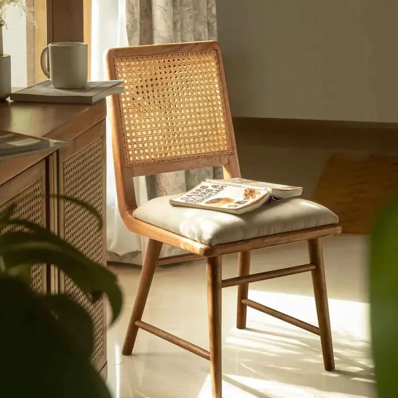 Craft Decor West Village Cane Dining Chair In Natural Finish