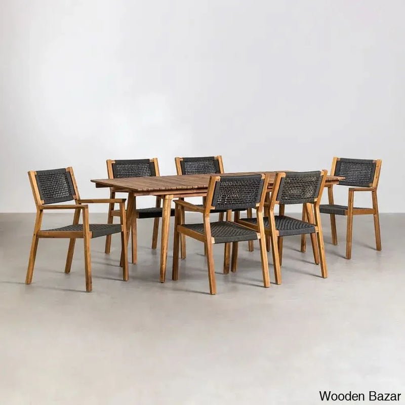 Wren Modern Wooden Dining Table Set for Serene Gatherings