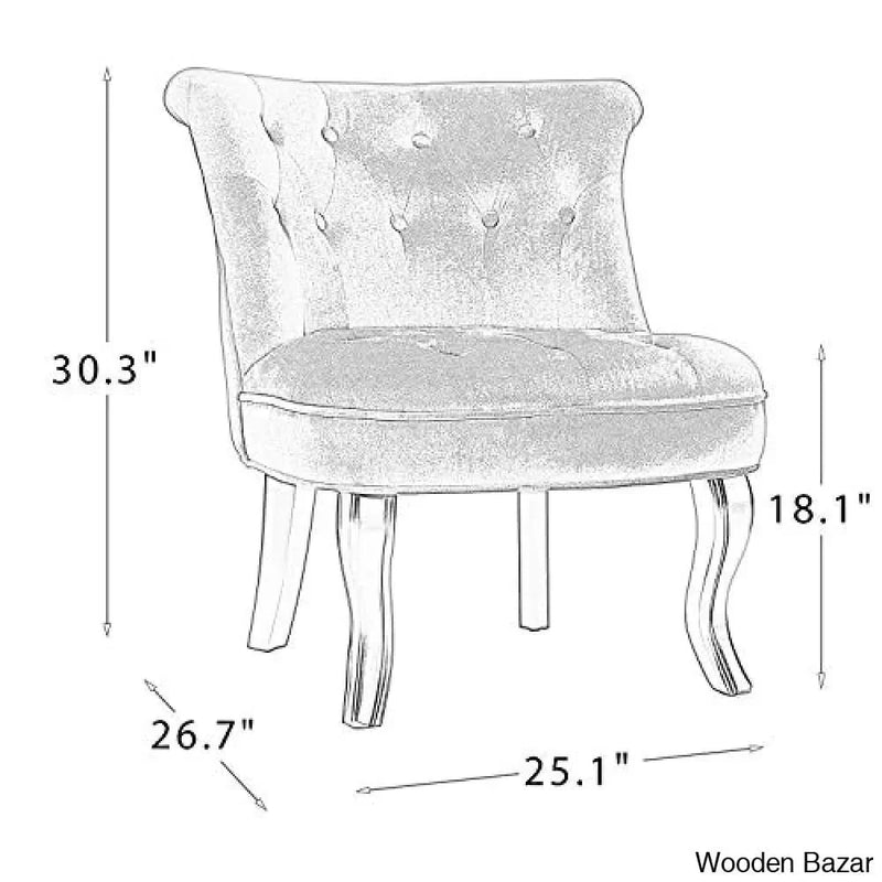 Yellow Upholstered Chair (Set of 2) / Jane Tufted Velvet Armless Accent Chair with Black Birch Wood Legs - Sunrise Yellow