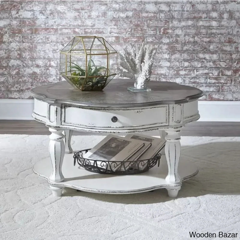 ZUla Round Cocktail Table w/ Casters Coffee and Center Table