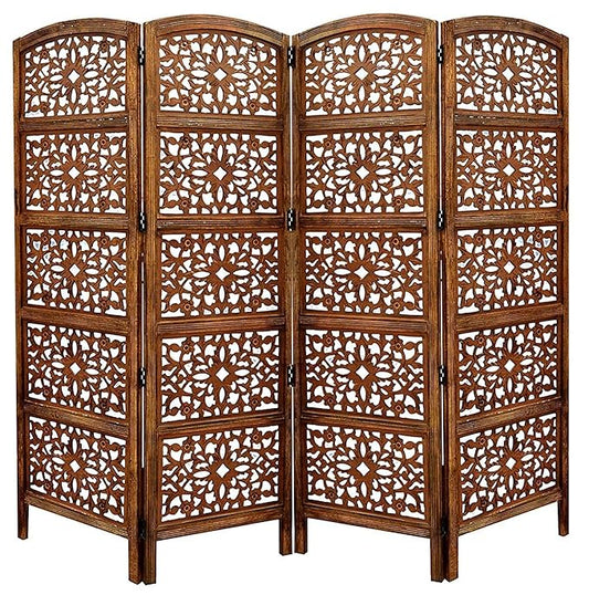 Wooden Room0 Partition for Living Rooms Wood Screen Separator and Wooden Room Dividers (Brown)