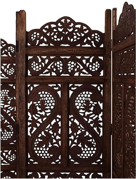 Wooden Room Divider Partition Screen Separators with Folding Doors for Living Room