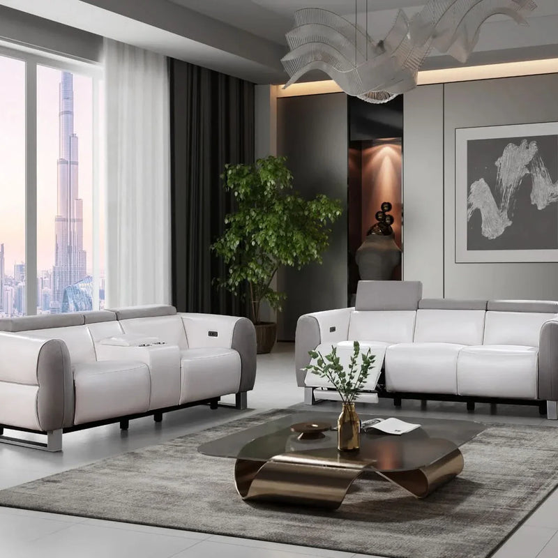 2 - Piece Faux Leather Living Room Set Luxury Sofa Set