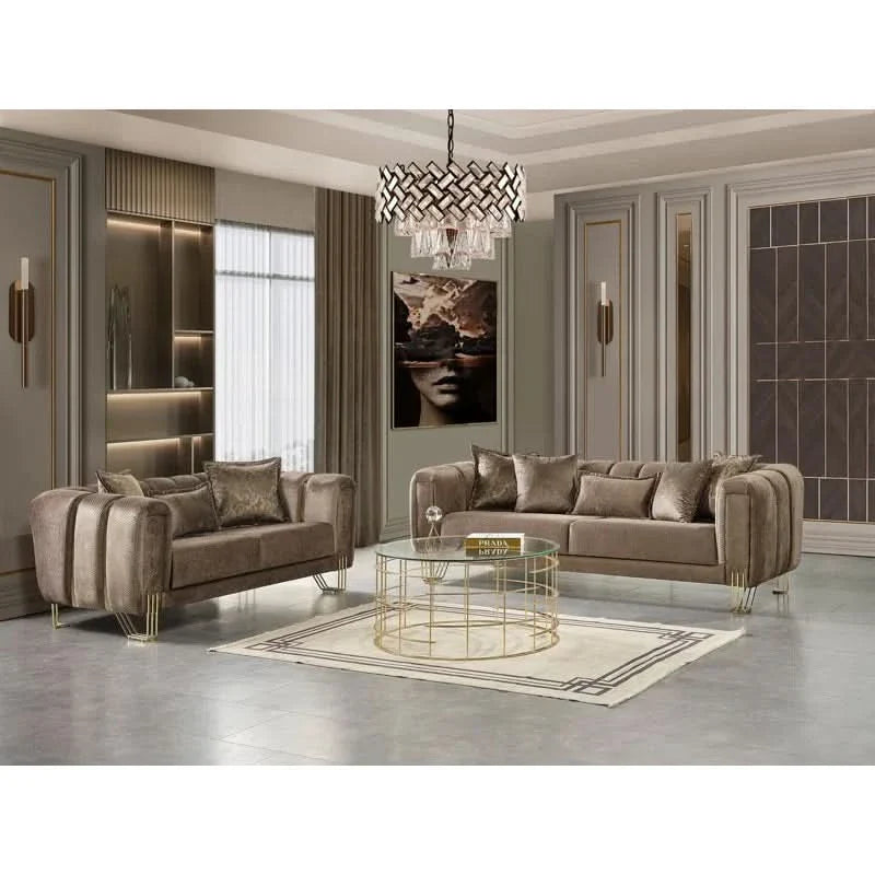 2 - Piece Velvet Living Room Set Luxury Sofa Set