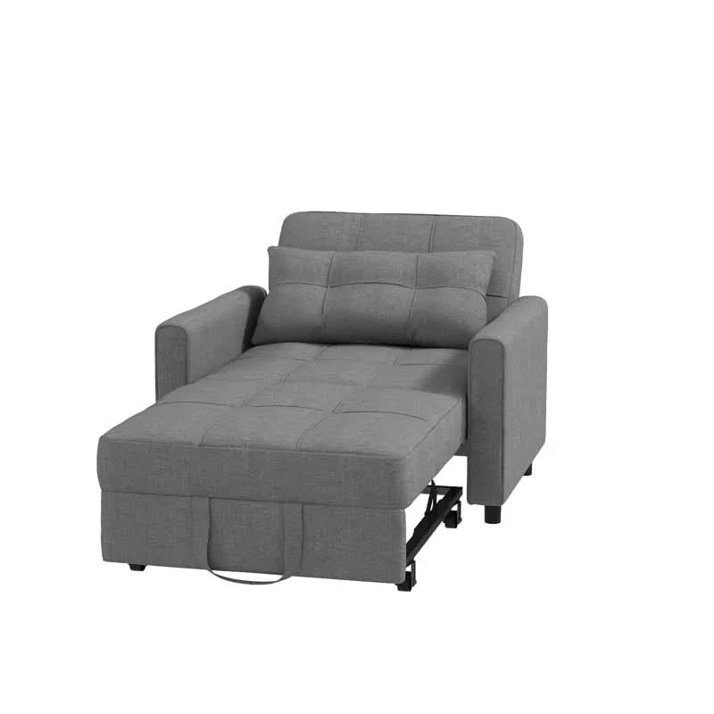 Zaadugar 3-in-1 Convertible Modern Foldable Lounge Chair With Adjustable Upholstered Sleeper Sofa Bed