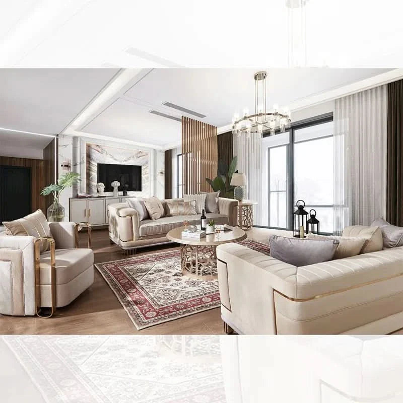Kiard 3 - Piece Leather Living Room Set Luxury Sofa Set