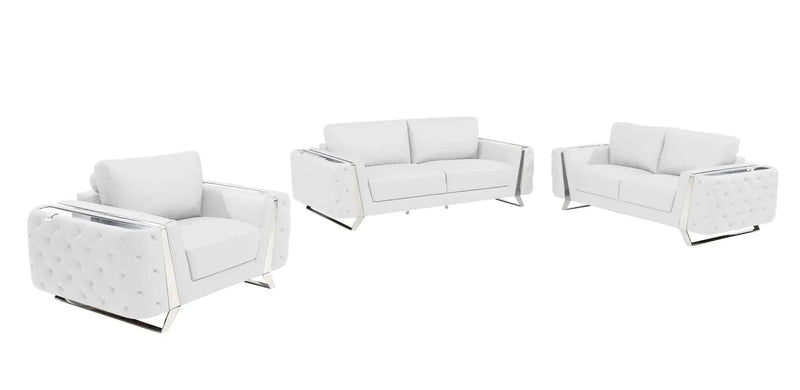 3 - Piece Leather Living Room Set Luxury Sofa Set