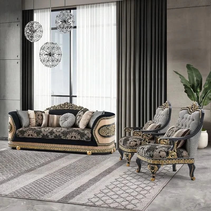Vinerk 3 - Piece Leather Living Room Set Luxury Sofa Set