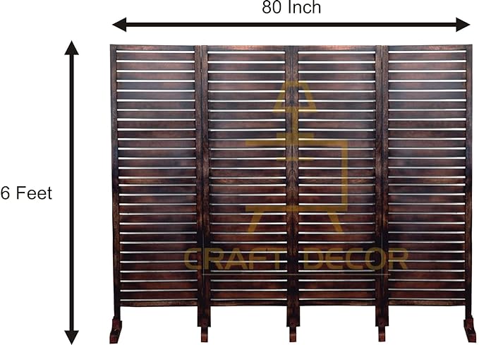 Wooden Room Divider Partition Screen Separators with Folding Doors