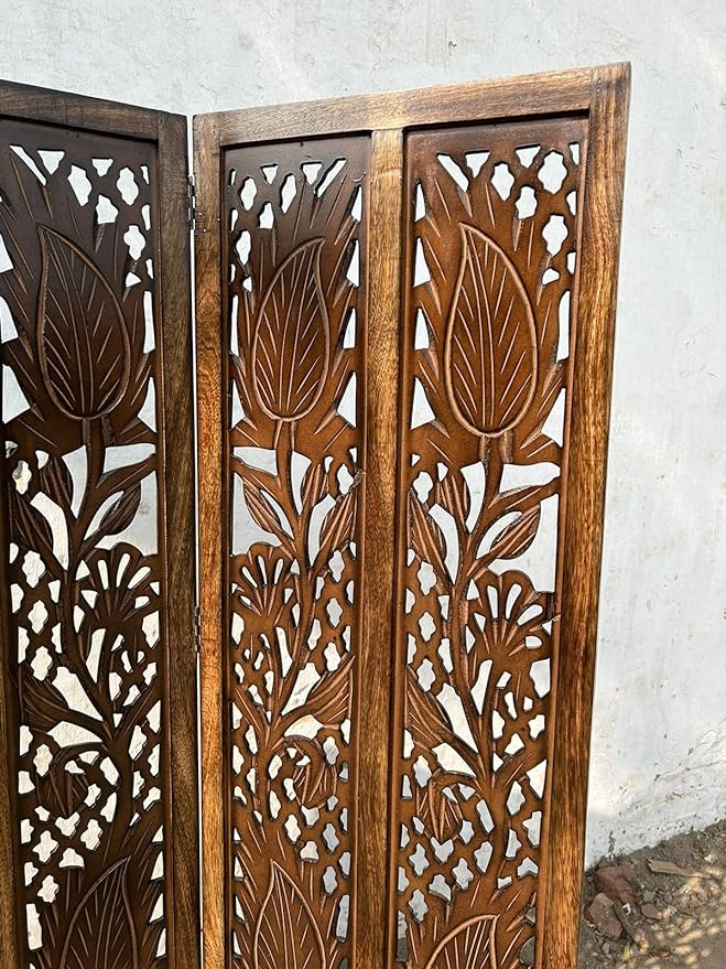 Wooden Partition Screen/Room Divider Traditional Handicrafts 6ft Height (6Panels)