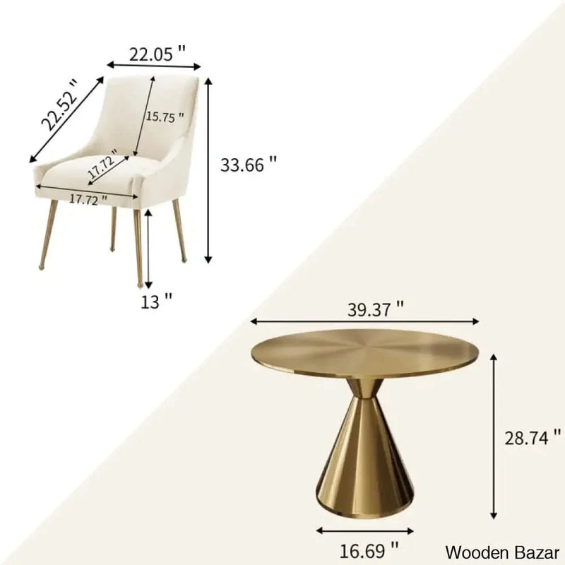 4 Seater Dining table Set With One Pedestal For Modern Homes