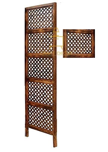 CRAFT DECOR Wooden Room Partitions ,Screen Separators and Room Wall Dividers Antique 6 Wall Panels for Living Room/Bedroom/Office/ Restaurant(Brown)