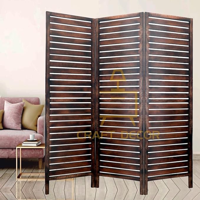 Wooden Room Divider Partition Screen Separators with Folding Doors