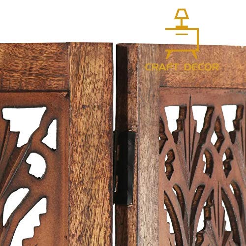 CRAFT DECOR Wooden Partitions Dividers for Living Room Wood Room Divider Partition for Living Room 3 Panels Room Dividers and Partitions Modern Room Separators Screen Panel for Home ( Brown)