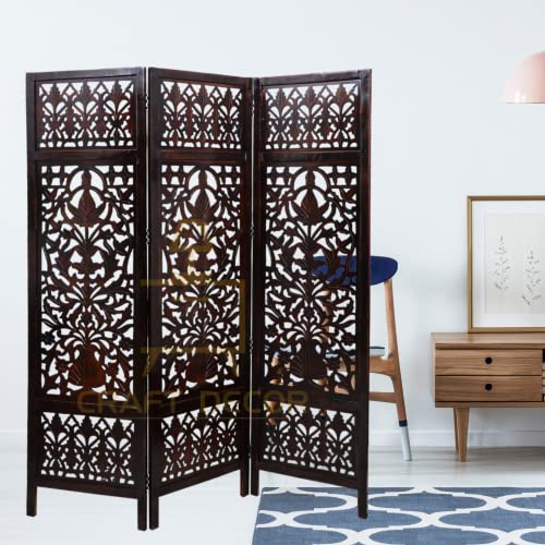 CRAFT DECOR Wooden Room Divider |Wooden Partition for Living Room |Wooden Room Separator |Room Wall Divider |Screen Separator for Living Room/Bedroom/Office/Mandir ((2 Panel (72x40), Sheesham Shade)