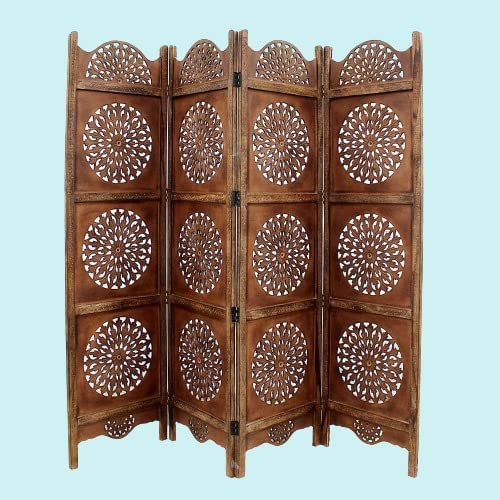 Wooden Room Partition for Living Rooms, Wood Screen Separator and Wooden Room (Brown)