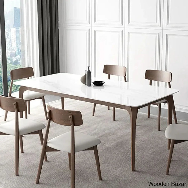 6 seater marble Stone Top Dining Set