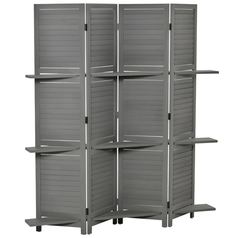 Wooden Divider Wall Screen Partition With Shelves