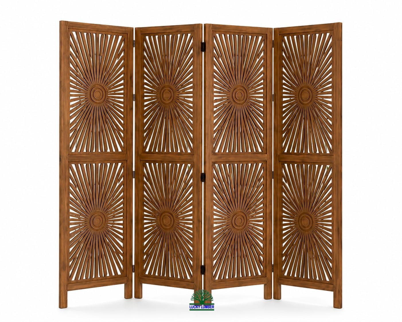 Wooden Room Divider Partition with Display Shelves for Living Room