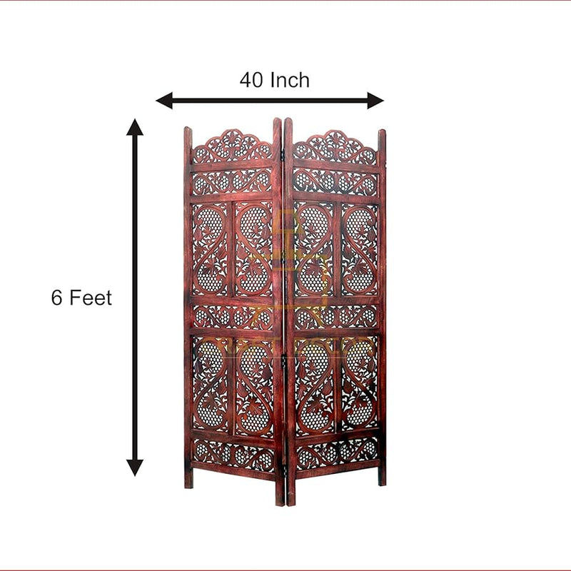 CRAFT DECOR Wooden Room Partitions , Room Screen Separator and Room Dividers 2 Wall Panels for Living Room/Bedroom/Office/ Restaurant/Pooja Room