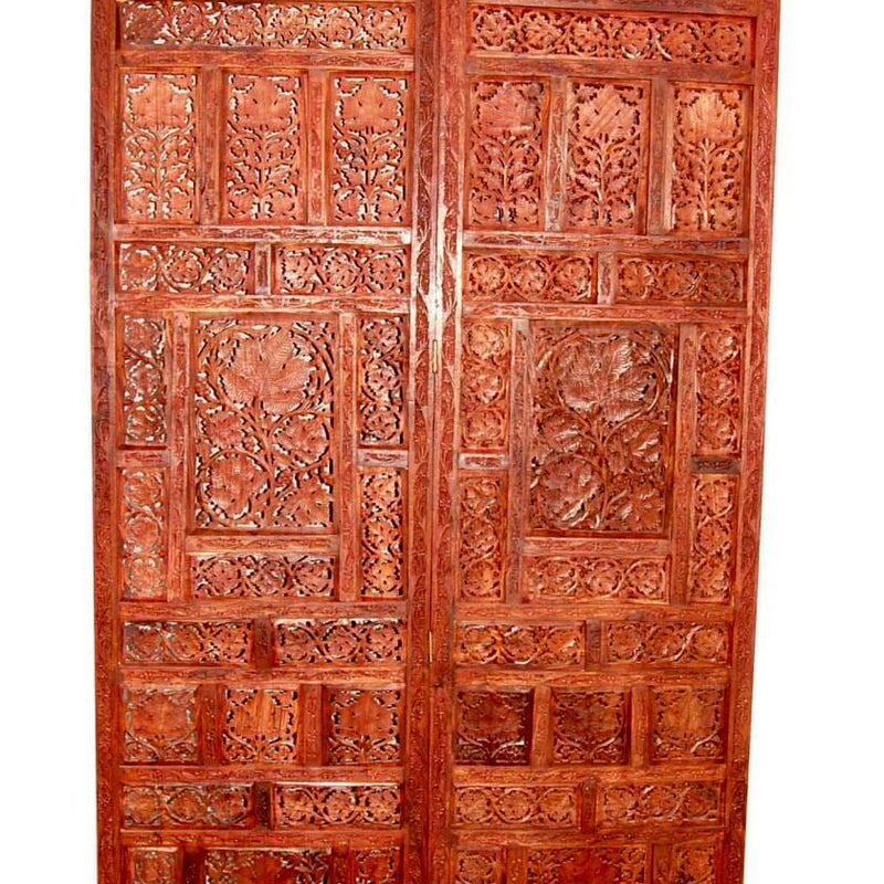 THEHEARTWILL Sheesham Wood Partition Screen/Room Divider Traditional Handicrafts 2 Panels 6ft Height (Brown)