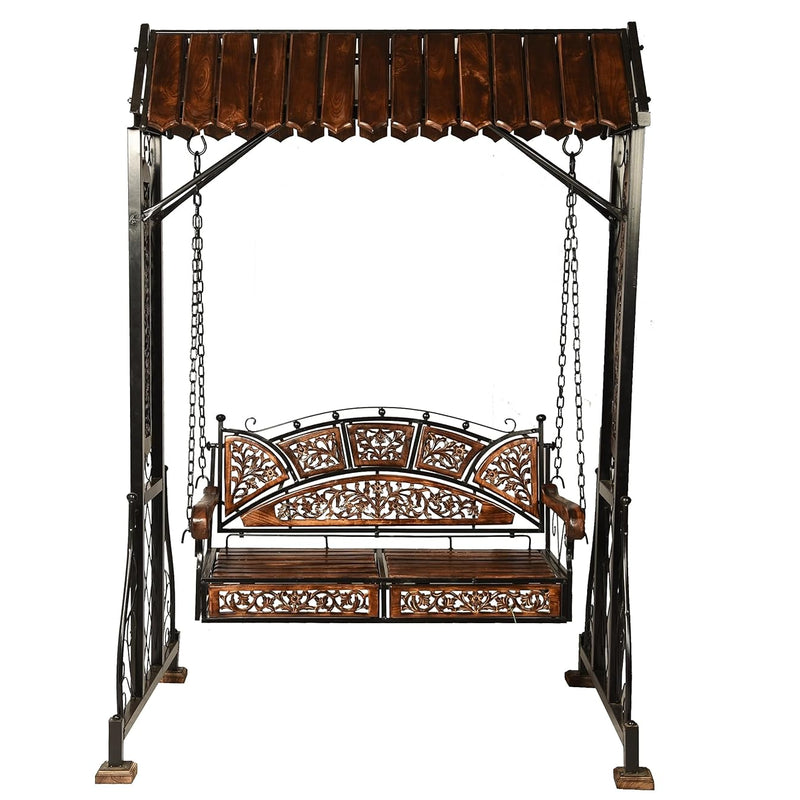 UA URBAN ART Urban Art Store Iron Swing Jhula For Home & Garden/Porch/Balcony 2 Seater Weight Capacity 300Kgs+ (Swing, 177.8 centimeters, Black