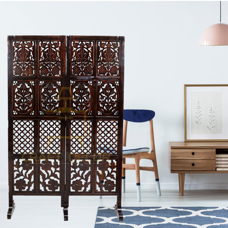 CRAFT DECOR  Wooden Room Divider |Wooden Partition for Living Room |Room Separator |Room Wall Divider |Screen Separator for Bedroom/Office/Restaurant/Pooja Room